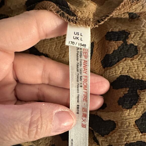 Free People Intimately Leopard Print Top Sleep Oversized Flowy Size L Boho - Picture 7 of 10